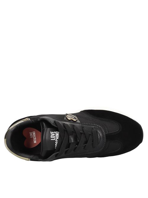 Sneakers in pelle tessuto ed ecopelle LOVE MOSCHINO | JA15234G1LIL500ANERO-PLATINO